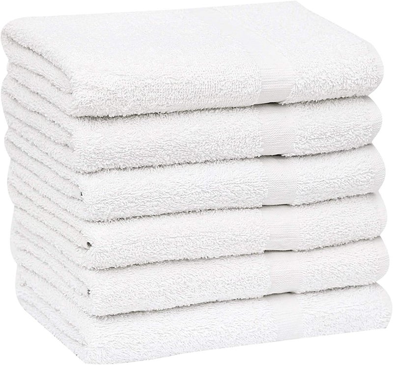 GOLD TEXTILES 24 PCS New White 20X40 Cotton Blend Economy Bath Towels Soft & Quick Dry Salon Hair Towel-Gym Towel (2 Dozen) - Image 2